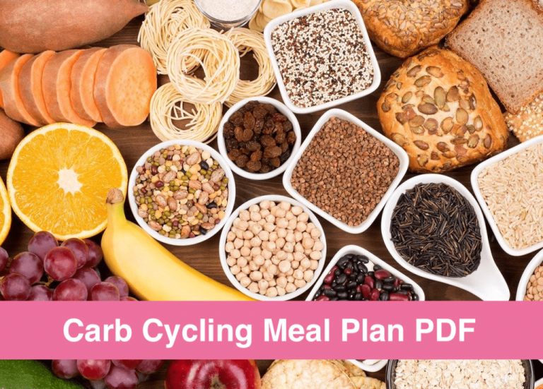Sample Menu for Carb Cycling Meal Plan PDF